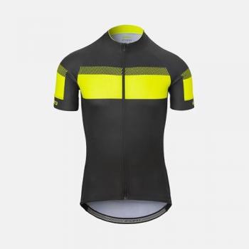 Giro Maglia Uomini a Maniche Corte Chrono Sport Nero/Giallo Sublim S