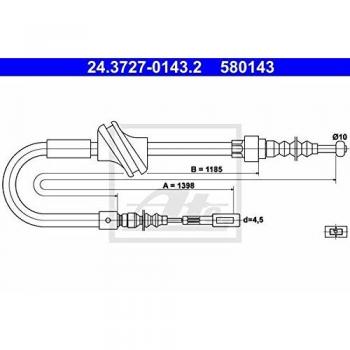 ATE Bremsseil hinten links 24.3727-0143.2