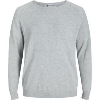 PlusSize Jack & Jones JJEHILL Rundhalspullover – Meliertes Grau