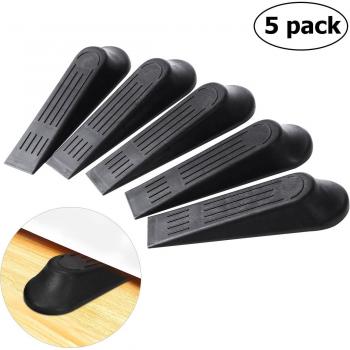 Juego de 5 cuñas de puerta WINOMO, color negro