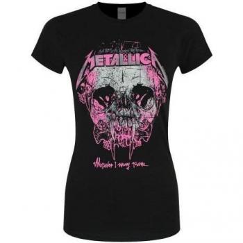 T Shirt Donna Metallica Wherever I May Roam 100% Cotone Nero