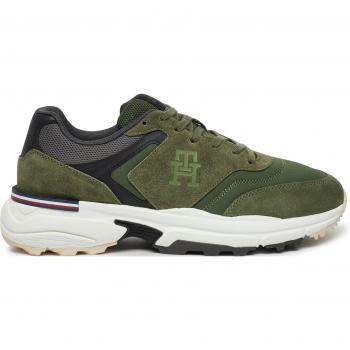 Herren Sneakers M Runner X Ventile Mix von Tommy Hilfiger in Grün