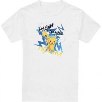 Pokémon Pikachu T-Shirt Heren L Wit/Geel