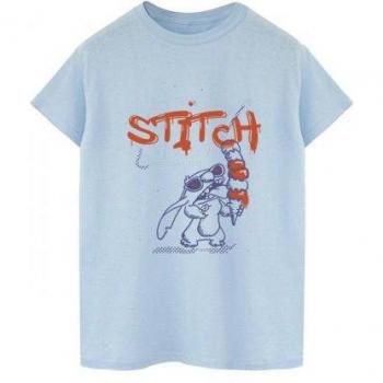 Disney Womens/Ladies Lilo & Stitch Ice Cream Cotton Boyfriend T-Shirt L white