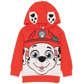 Felpa con cappuccio Marshall 3D Ears per bambini Paw Patrol 2-3 anni bianco/rosso