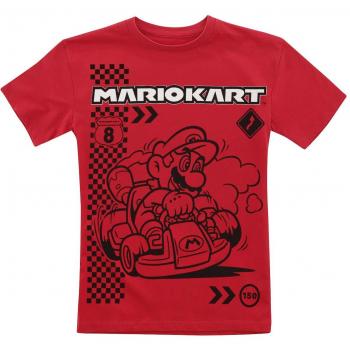 T‑shirt Mario Kart unisexe, manches courtes, 104 à 152, rouge