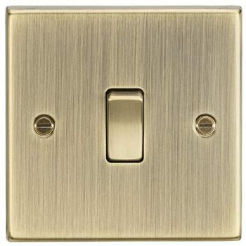 KnightsBridge 20A 1G DP Switch – Square Edge Rustic Brass