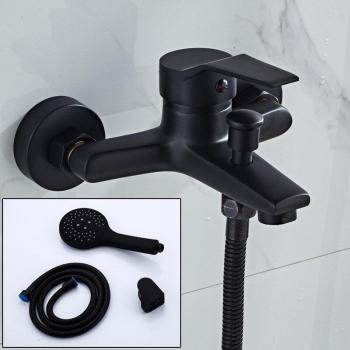 Copper Triple Shower Mixer in Matte Black