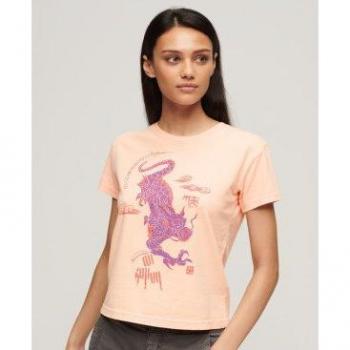 T-shirt Superdry Femme Coton Dragon Rose Taille 40