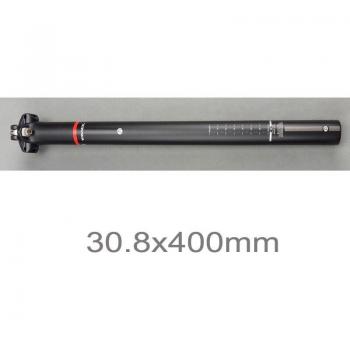 Poste de Silla Black Matte – Carbono 27.2/31.6 × 400 mm, Ángulo Variable