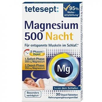 Tetesept Magnesium 500 Nacht – 30 Tabletten