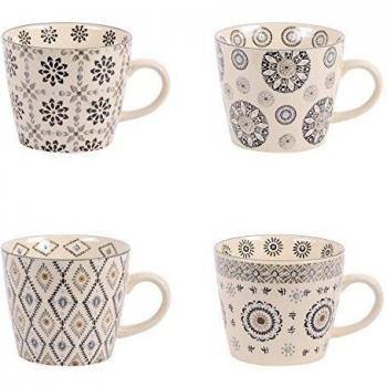 Boîte de 4 tasses en céramique Nelson, diamètre 12,5 cm