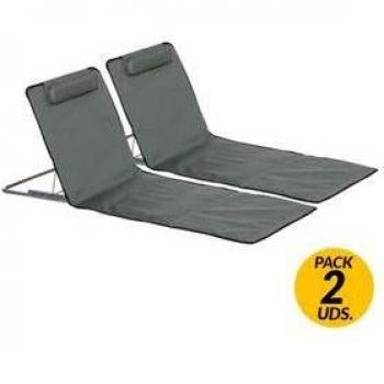 Esterillas de Playa Plegables Outsunny con Reposacabezas y Bolsa