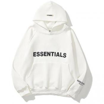Suéter Hipster con capucha y letras de doble línea Blanco M
