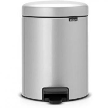 Cubo de Basura con Pedal Brabantia Newicon 5 l, Gris Metalizado