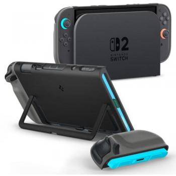 Switch 2 Nano Pop Cover by Spigen – Black Sesame, Detachable Kickstand, Joy‑Con Compatible