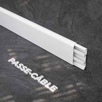 PVC passe‑câbles 80 mm couleur blanche, 1 m – pack 5