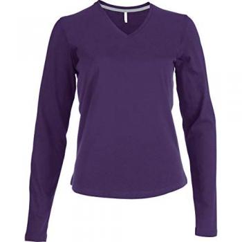 Kariban Damen Violett Shirt mit langen Ärmeln
