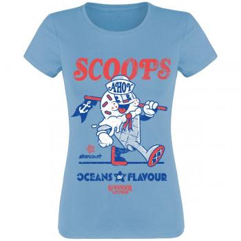 T-Shirt Scoops Ahoy Donna Stranger Things Blu S-XXL