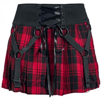 Heartless Hesper Rock Kurz Schwarz-Rot