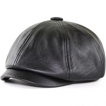 Autumn Winter Leather Flat Caps