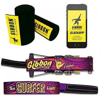 Surferline Slackline Gibbon 25 m – Sangle dynamique à levier cliquet