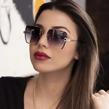 Classic Rimless Gradient Sun‑Glasses – UV400 Women’s Summer Style