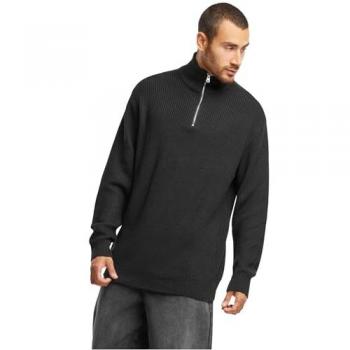 Urban Classics Pullover Pull – Rippe Basic Troyer – Herren – 2XL – Schwarz – 50 % Baumwolle / 50 % Polyacryl