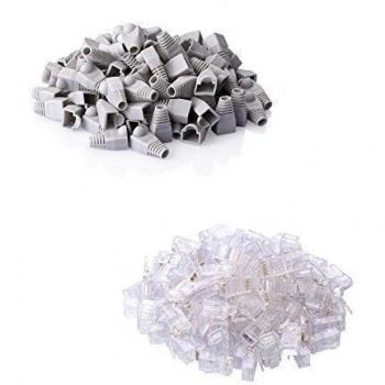 Euroharry 100er Pack RJ45 Cat5 Netzwerkanschlüsse + 100 Abdeckungen