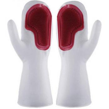 Dual‑Function Rubber Dishwashing Gloves and Sponge