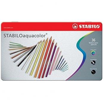 STABILO Aquarell-Buntstift aquacolor 36er Metall-Etui