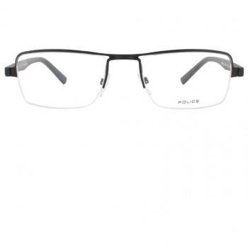 Police Men's Half Rimless Semi Matte Black Eyeglasses Frame Ø 52 mm