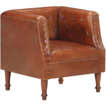 Fauteuil marron en cuir pour chambre