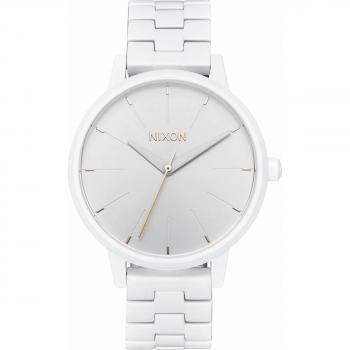 Orologio Nixon Kensington in acciaio inox bianco e oro chiaro