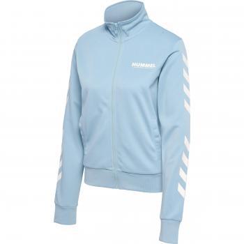 Sudadera Hummel Legacy Poly Full Zip Mujer Azul y Blanco