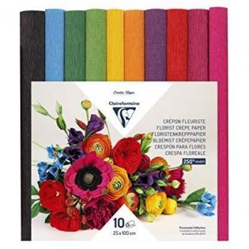 Clairefontaine 995001c Carta Crespa Floral 10 Rolli 25x100 cm