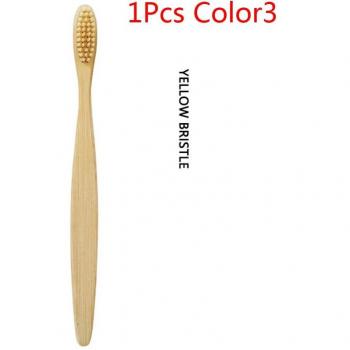 Brosse à dents en bambou multicolore, poils souples, soins buccaux pour adultes