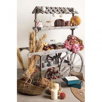 Carrito candy bar madera strawberry envejecido
