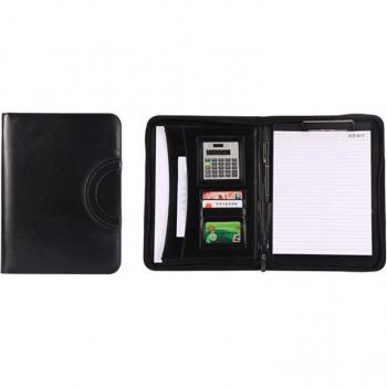 Soft PU Leather A4 Office Document Organizer with Calculator