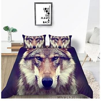 AMFG High End Bedding Set 3D Wolf Print Lifelike Fashionable Natural Duvet Cover Set For Teenager Breathable Durable Bedding quilt cover pillowcase new house