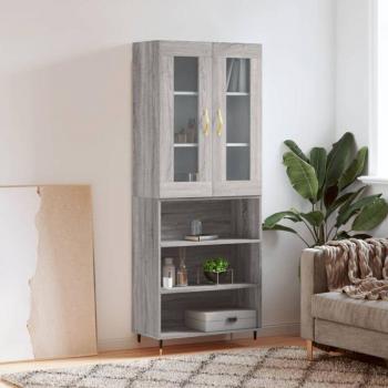 Pieza Alta para Oficina: Aparador Contrachapado Gris 69.5x34x180 cm