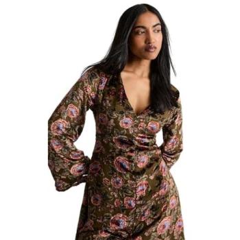 Plunge Neck Green Midi Dress by Devore – Size 10 (Warehouse)