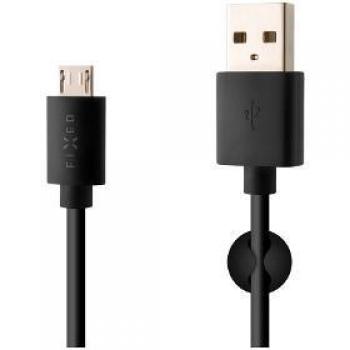 FIXED 1m microUSB kabel, černý FIXD-UM-BK, USB/micro USB 1 m 20W, datový kabel USB/microUSB, 1m, Black
