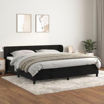 Vidaxl Lit Double avec Sommier à lattes, Noir 200×200 cm Velours