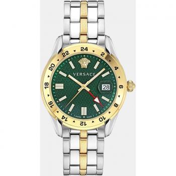 Versace Quarz-Herrenuhr GRECA TIME GMT, VE7C00623, mit Datum und Leuchtzeigern