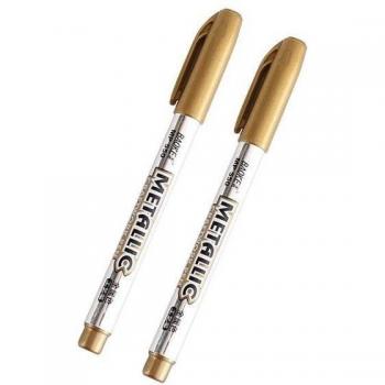 Stylos marqueurs or et argent, encre imperméable, lot de 2