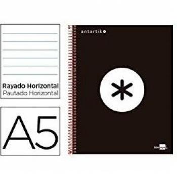 Caderno A5 Espiral 120 Folhas Pautado Capa Dura Preto