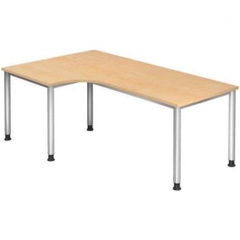 Mcbuero.de 4-Fuß Schreibtisch 200x120cm Ahorn/Silber
