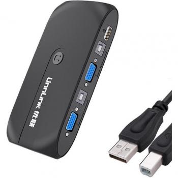 Unnlink 4-Port VGA KVM Switch mit USB 2.0 Unterstützung