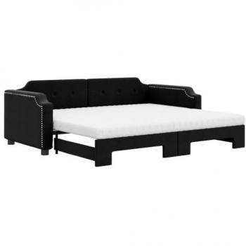 VidaXL Tagesbett Schwarz 90x200 cm mit Matratze